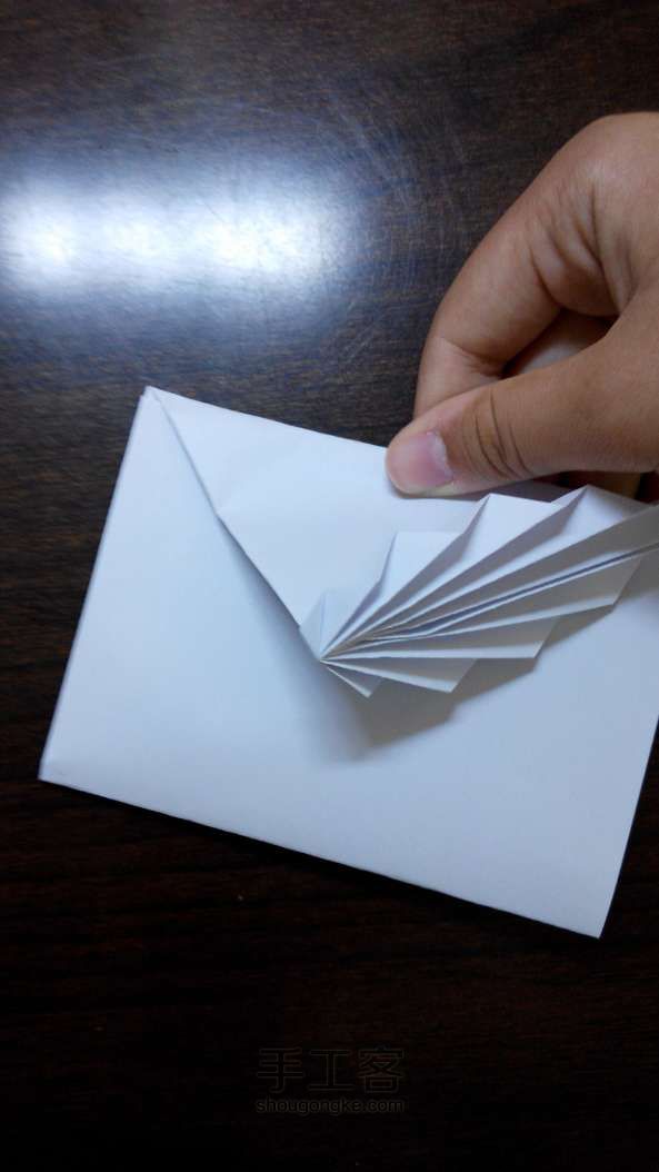 一张A4纸折叠带羽毛的信封！ 第17步