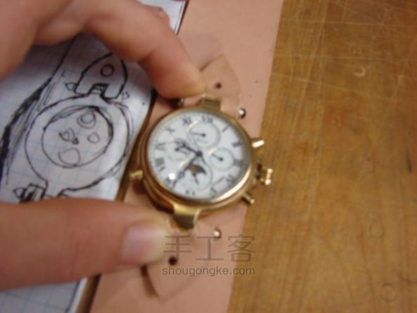  手表皮质表带   手工制作 第5步