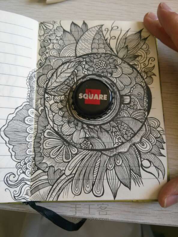 创意手工 瓶盖画 生硬开出繁花~ 第4步