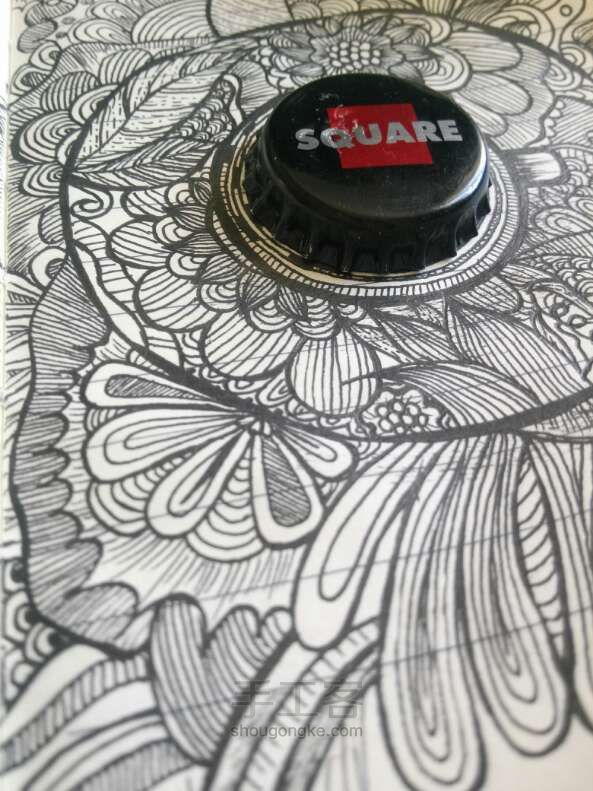 创意手工 瓶盖画 生硬开出繁花~ 第5步