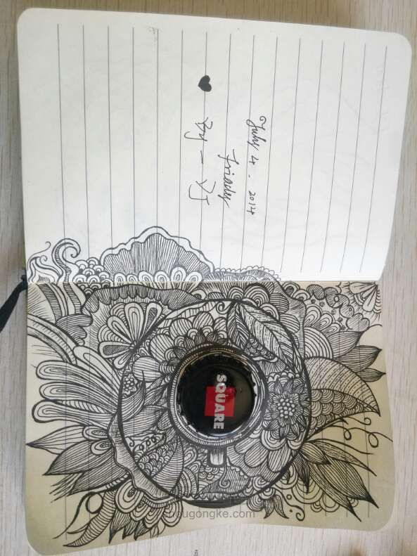 创意手工 瓶盖画 生硬开出繁花~ 第6步