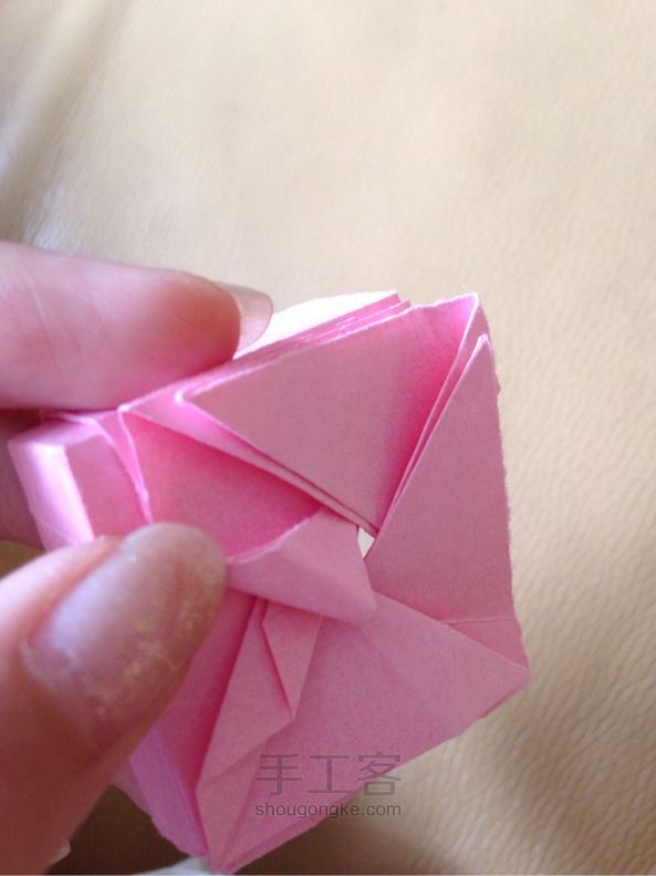 我来补充一下糖果盒折纸的拼接教程 第29步