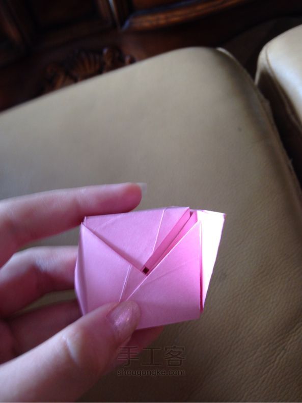 我来补充一下糖果盒折纸的拼接教程 第16步