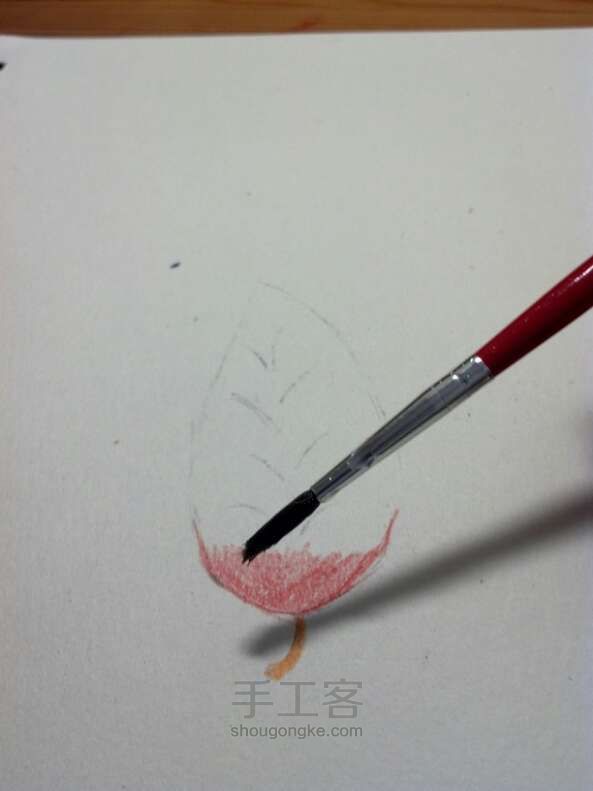水溶性彩色铅笔•手绘树叶 第13步