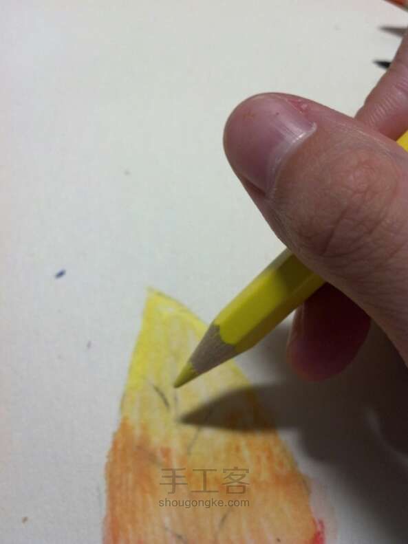 水溶性彩色铅笔•手绘树叶 第24步