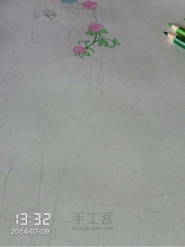 蔷薇少女绘画教程 第1步