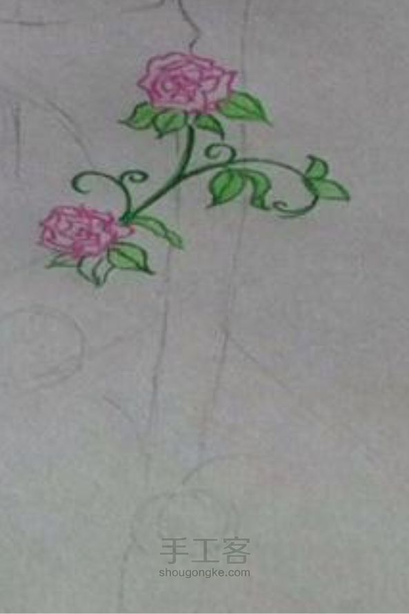 蔷薇少女绘画教程 第2步