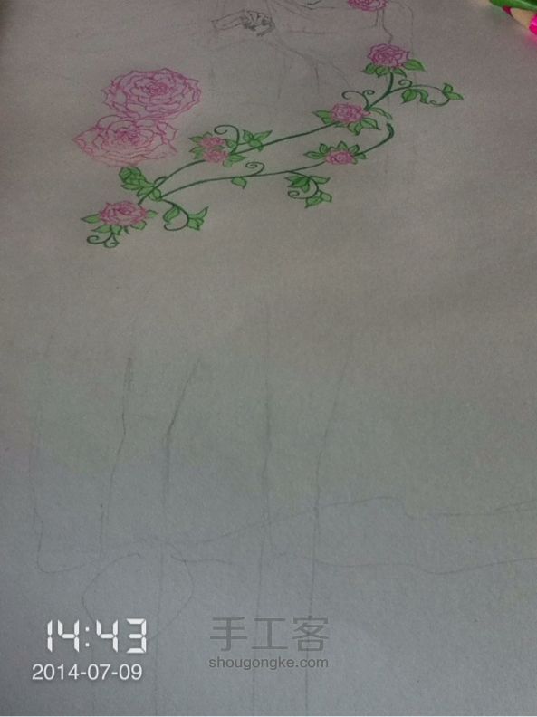 蔷薇少女绘画教程 第3步
