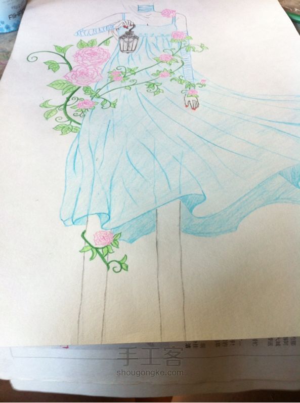 蔷薇少女绘画教程 第6步