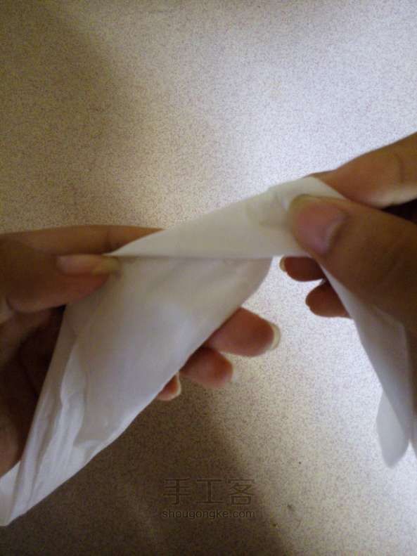 纸巾玫瑰折叠方法 第8步