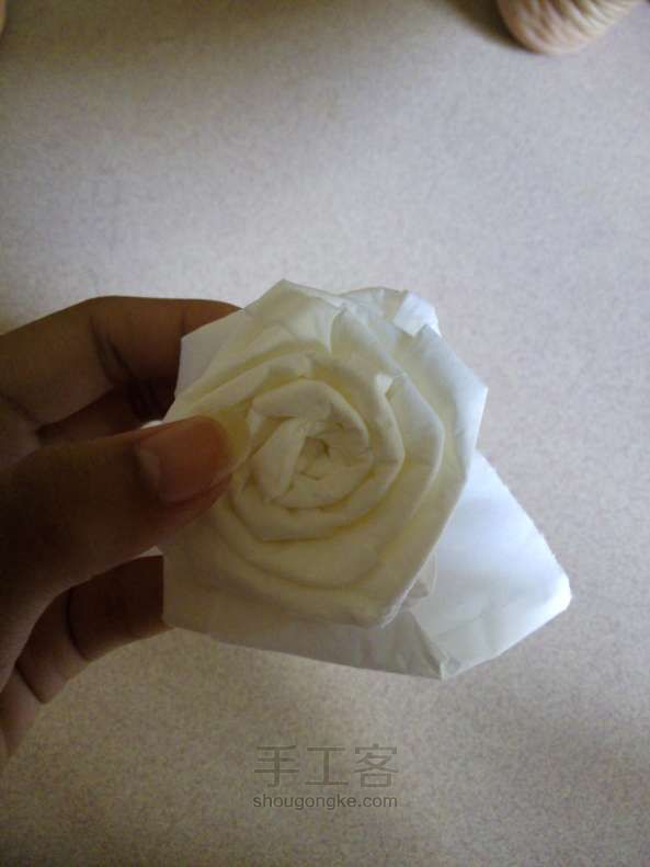 纸巾玫瑰折叠方法 第13步