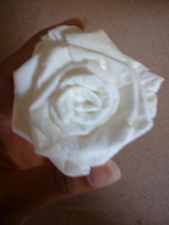 纸巾玫瑰折叠方法 第15步