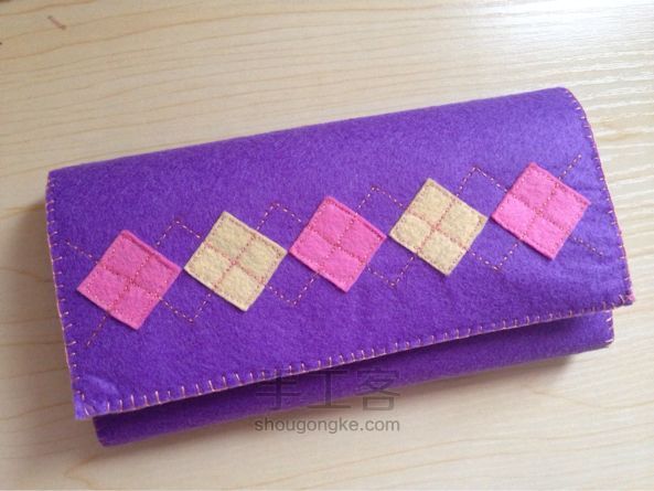 粉紫钱包👛～不织布diy 第20步
