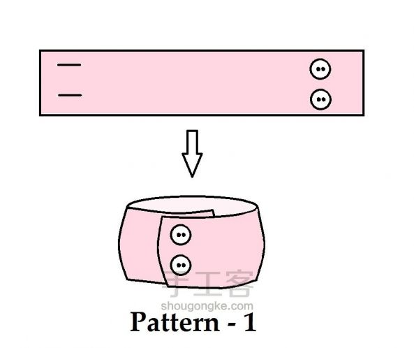 纽扣围脖 制作方法 第5步