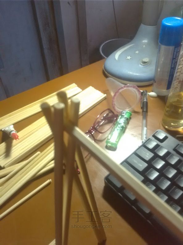 旧物改造 筷子做的小秋千 第2步