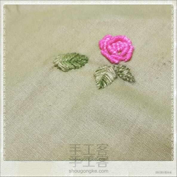 卷针玫瑰刺绣