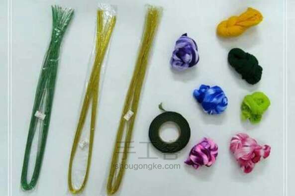 爱丽丝   丝网花DIY手工教程 第1步