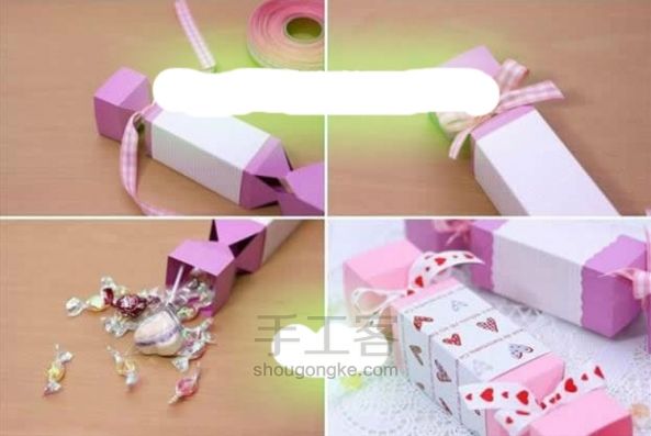 母亲节手工糖果礼品包装盒的折纸制作教程 第3步