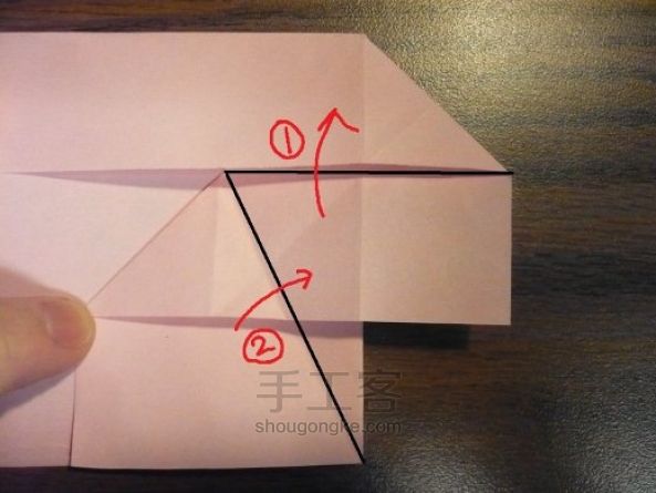 纸心形盒子教程 第14步