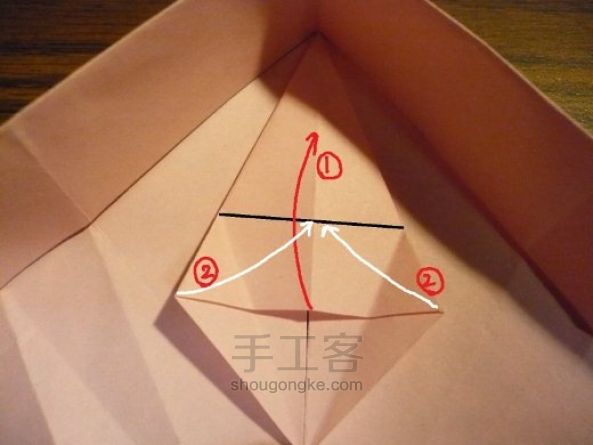 纸心形盒子教程 第33步