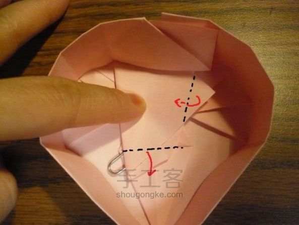 纸心形盒子教程 第44步