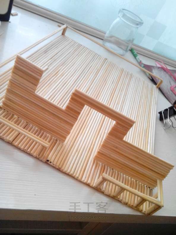 竹签工艺–竹签小楼创意diy 第9步