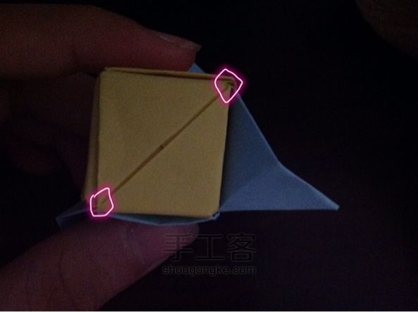 表白神器--花变正方体 折纸教程 第46步