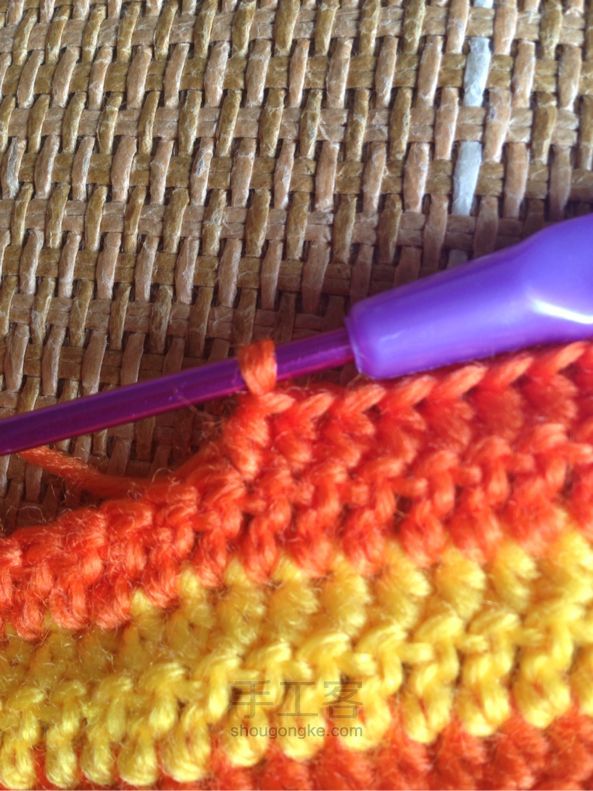 可爱彩虹暖色工具包包编织diy（手机袋）简单大方容量大 第7步