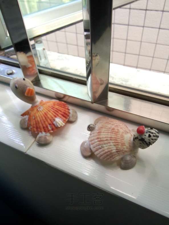「两只乌龟」海贝壳的DIY 第7步
