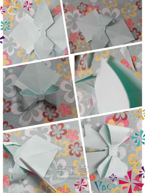 包装盒蝴蝶结折纸 第4步