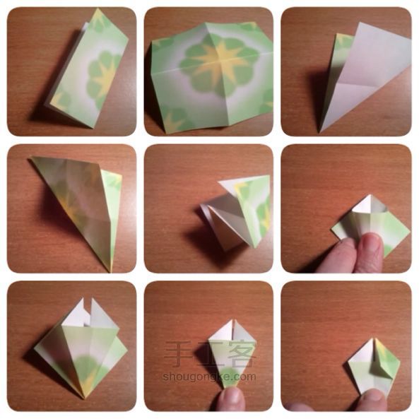 【转】三角插莲花手工制作教程 第8步