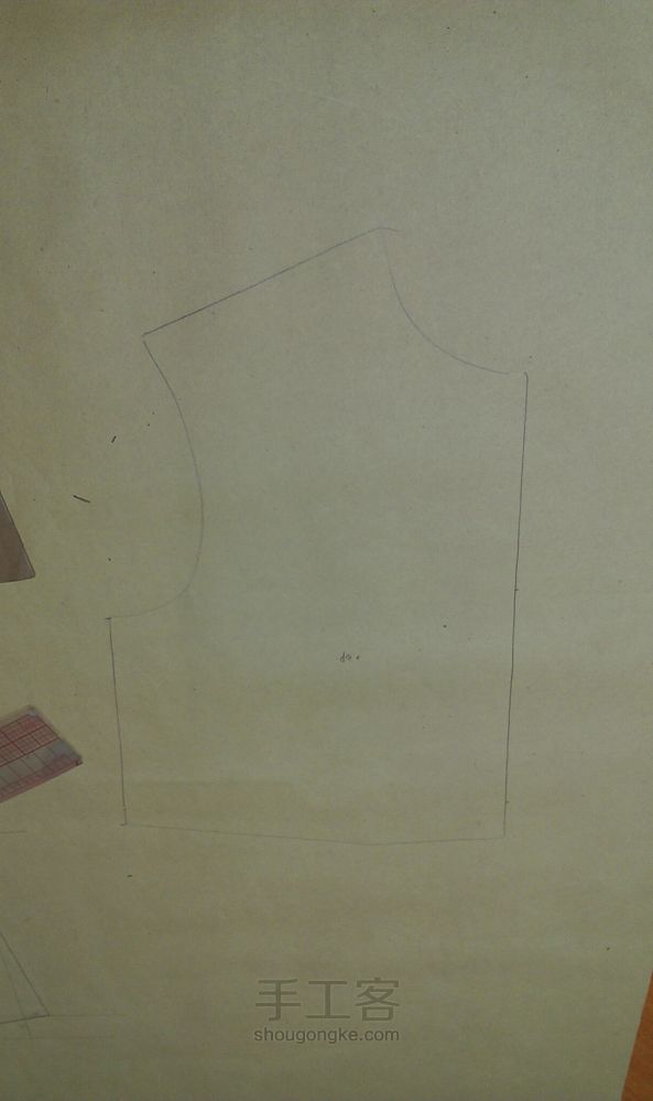 服装打版进阶系列教程 超详细过程衬衫版型绘制第一话 第21步