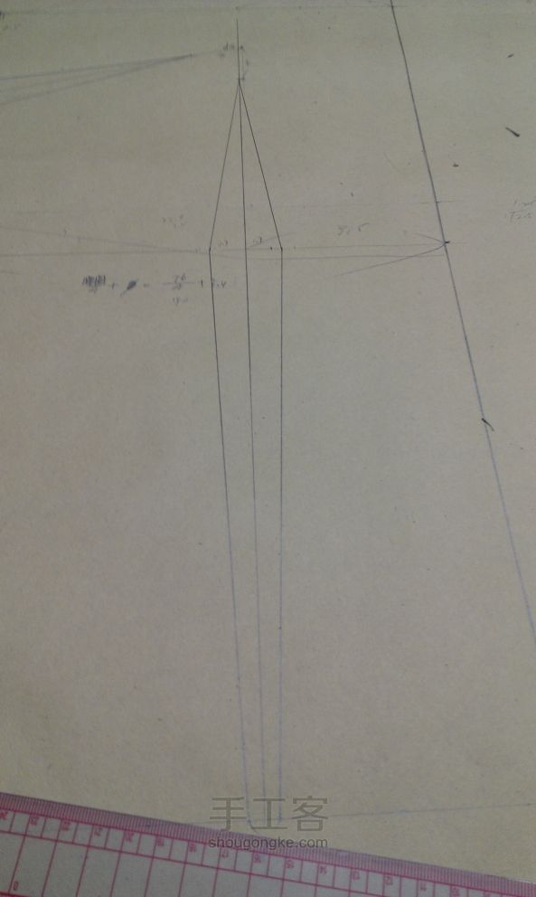 服装打版进阶系列教程 超详细过程衬衫版型绘制第一话 第35步