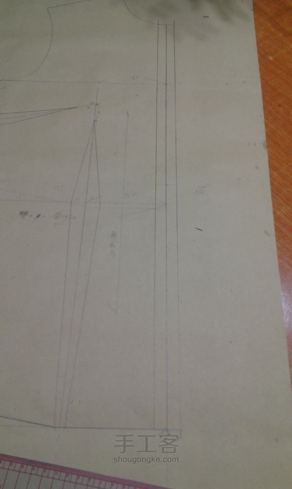 服装打版进阶系列教程 超详细过程衬衫版型绘制第一话 第38步