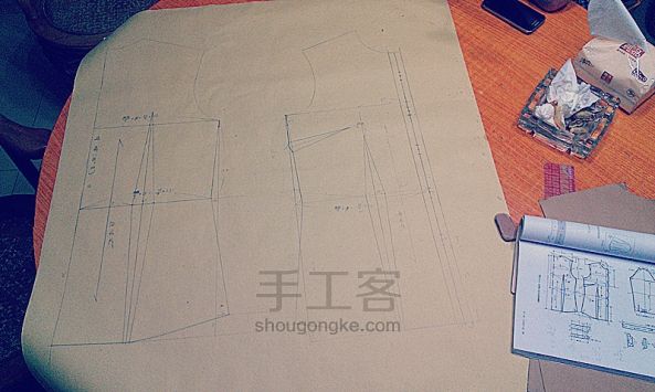服装打版进阶系列教程 超详细过程衬衫版型绘制第一话 第41步