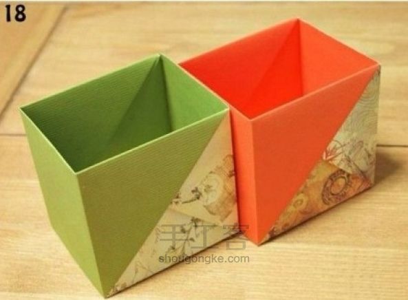 用纸做一个小盒子 折纸手工(转) 第7步