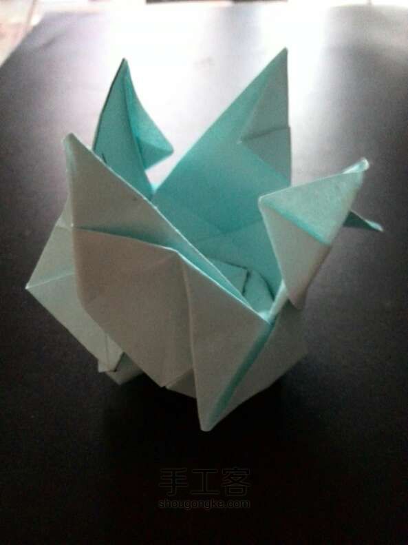 川崎玫瑰折纸教程 第39步