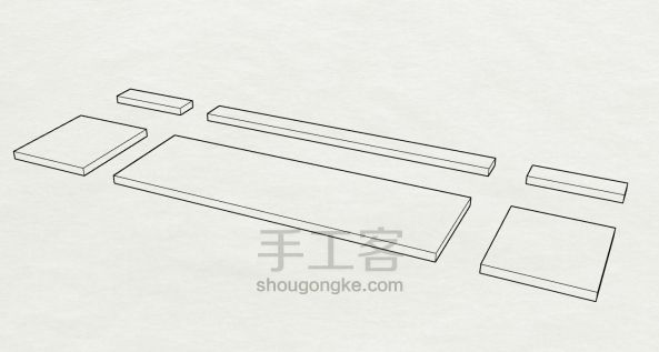 桌面显示器收纳架制作  第2步