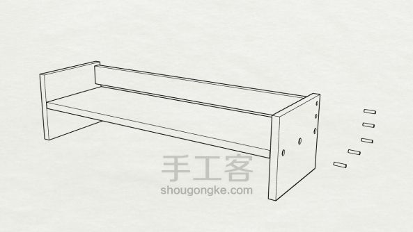 桌面显示器收纳架制作  第6步