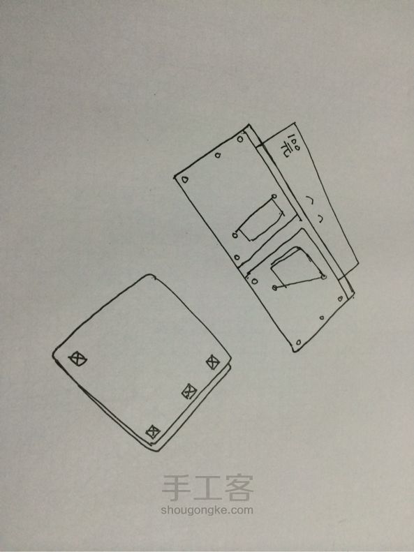 哈哈 半小时版皮革钱包 手工制作 第1步