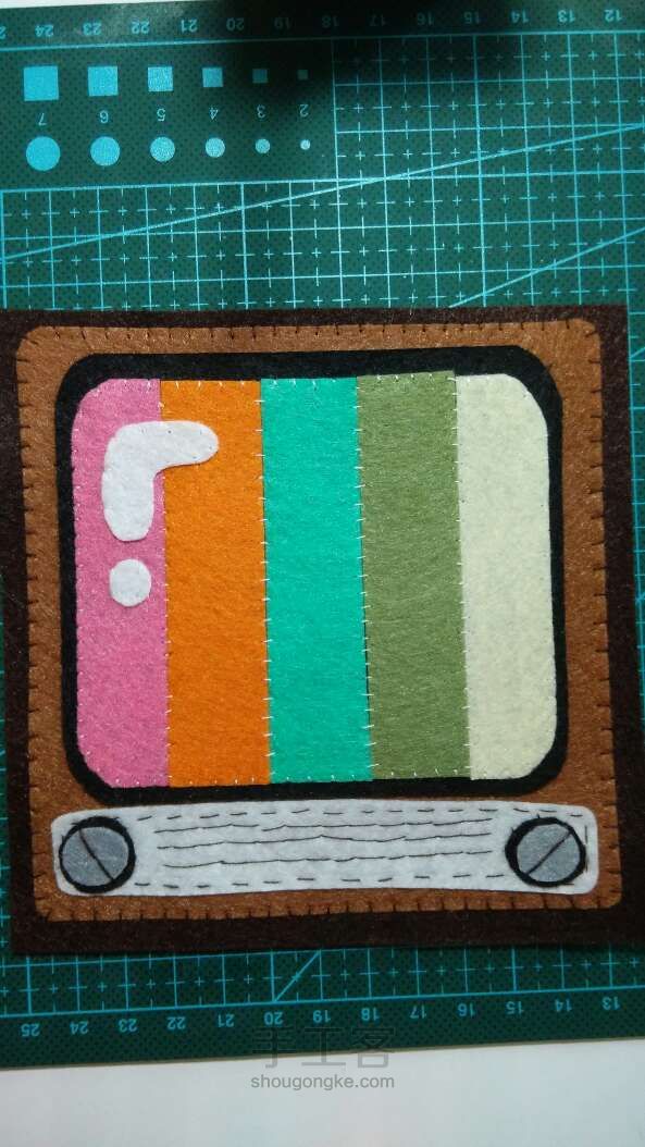 【懿语】diy不织布电视机 纸巾盒 第5步