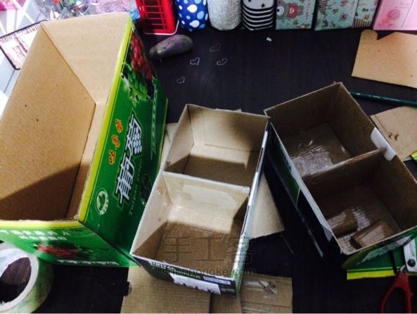 旧物改造 纸箱收纳盒～～～～ 第1步