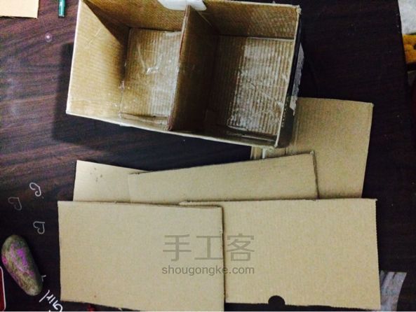 旧物改造 纸箱收纳盒～～～～ 第2步