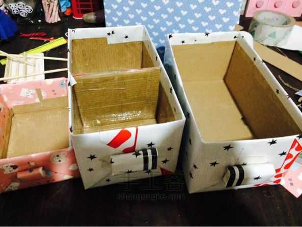 旧物改造 纸箱收纳盒～～～～ 第7步