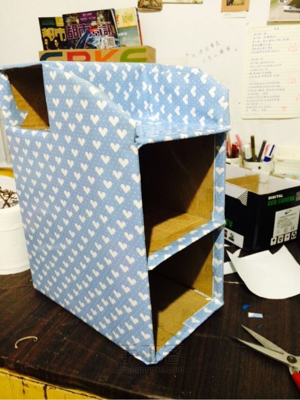 旧物改造 纸箱收纳盒～～～～ 第5步