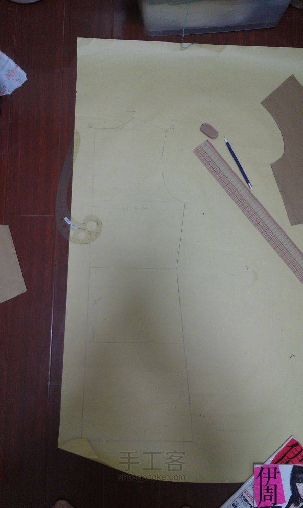 ny手作 服装小白打版连衣裙第二话 收腰套头连衣裙 第15步