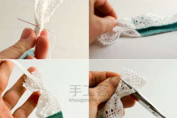 手工制作蕾丝花边发带DIY图解 第3步