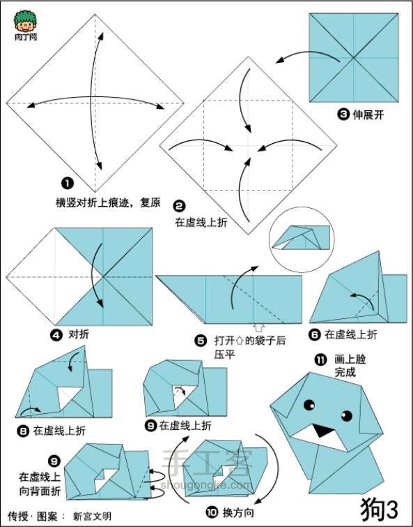 动物折纸教程 第3步