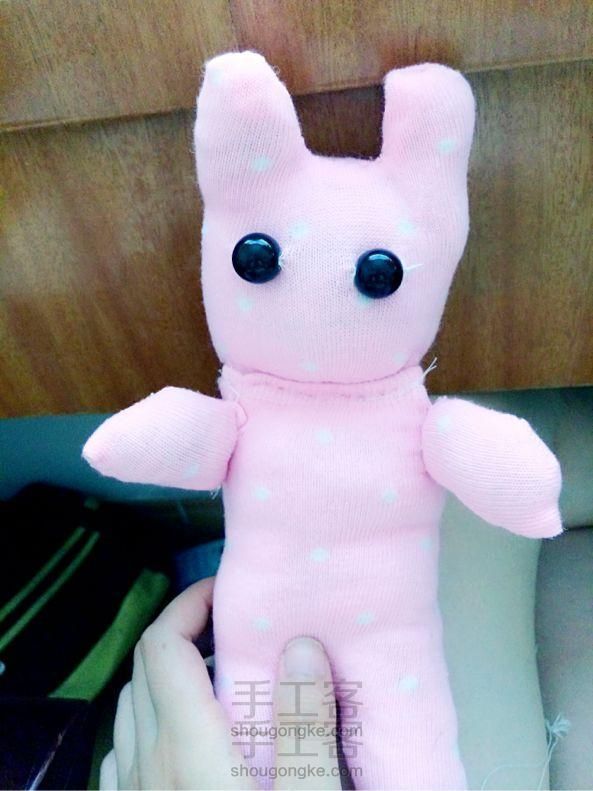 袜子娃娃制作-乖乖漂亮的条纹兔子