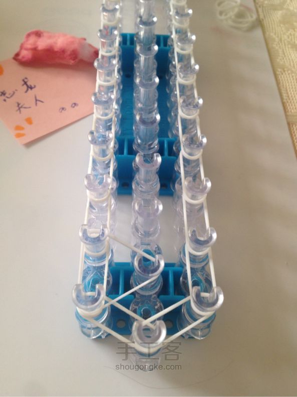 Rainbow loom 纵向交叉彩虹手链 彩虹织机 第5步